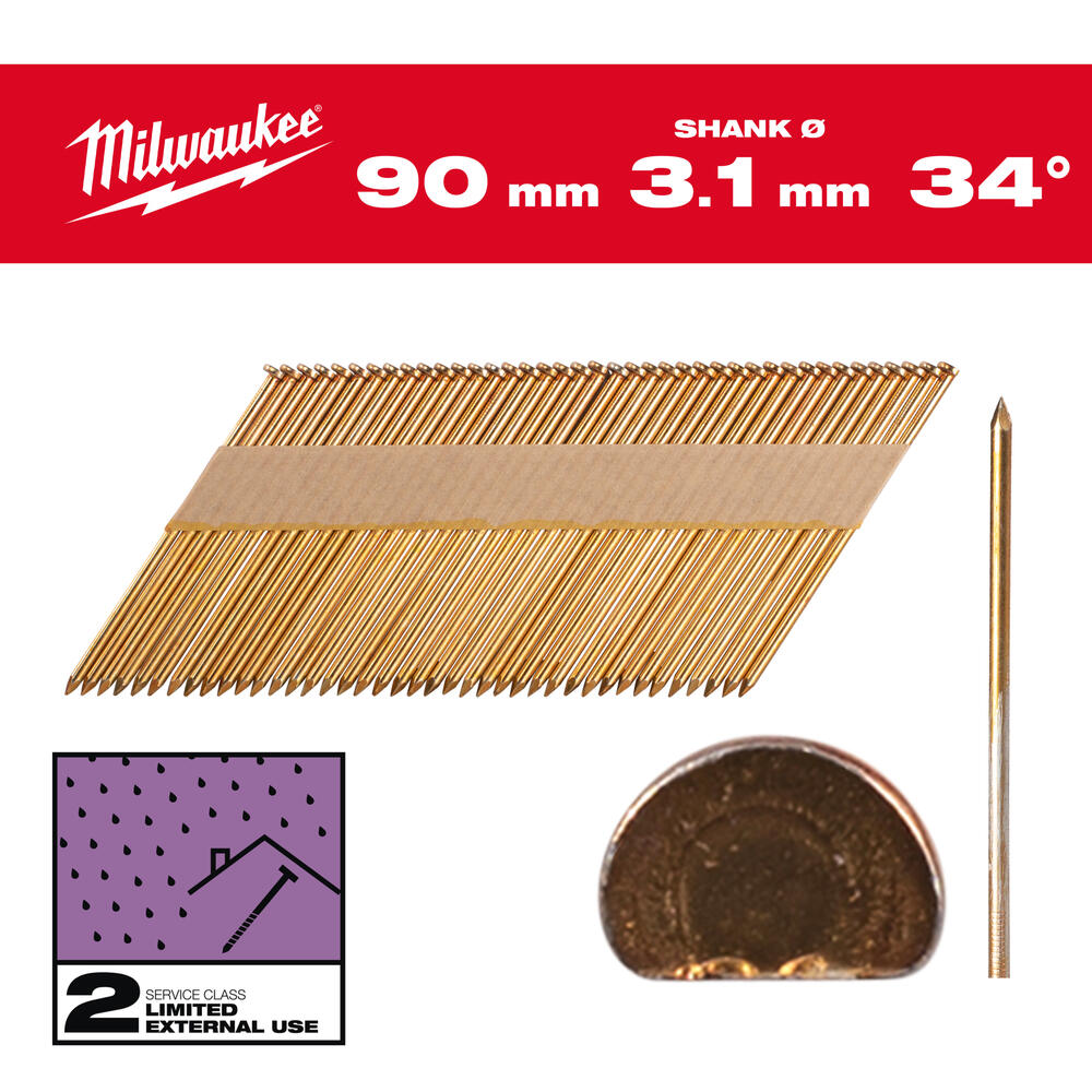 Milwaukee D-Kopf-Nägel für M18FFN 7,4 x 3,1 x 90 mm