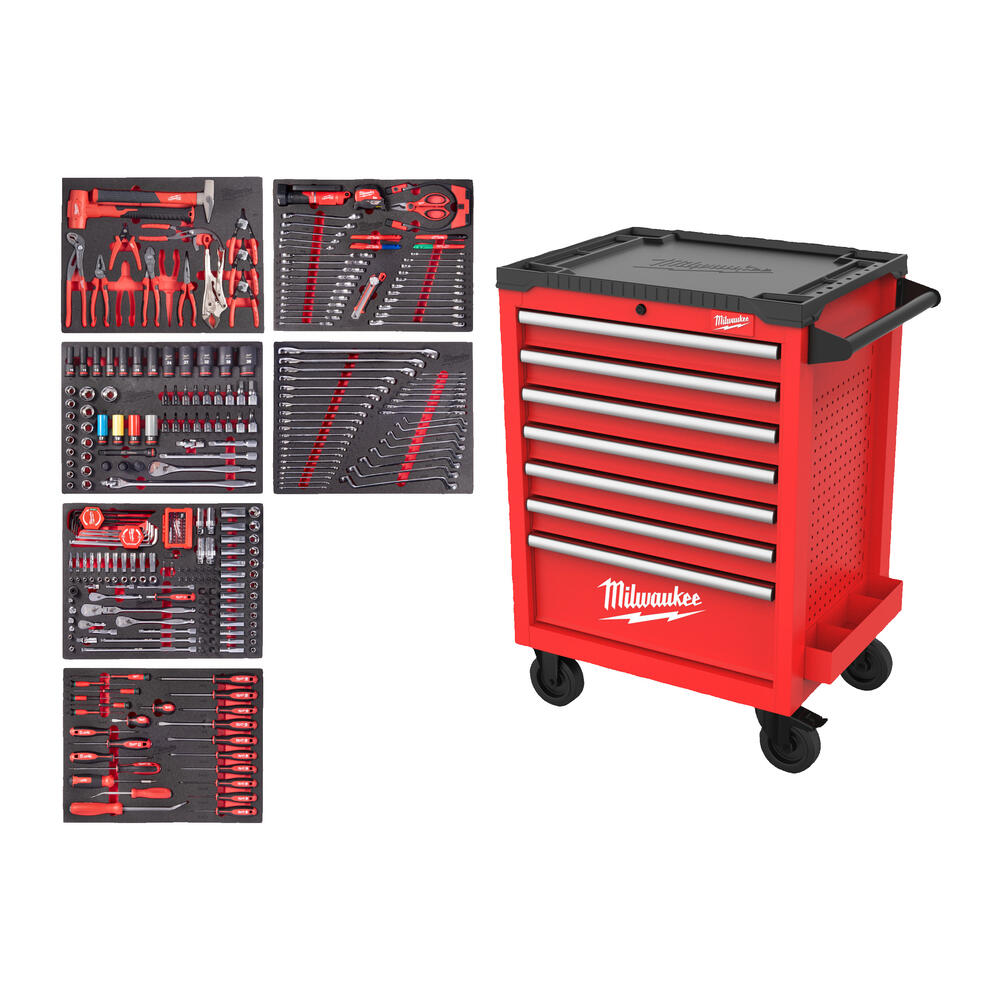 Milwaukee TOOLGUARD Werkstattwagen inkl. Automotive Set (337-teilig)