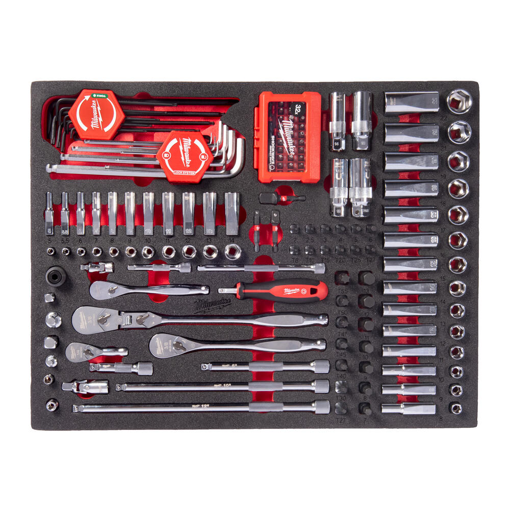 Milwaukee Ratschen-, Steckschlüssel- und Bit-Steckschlüssel-Set (153-teilig)