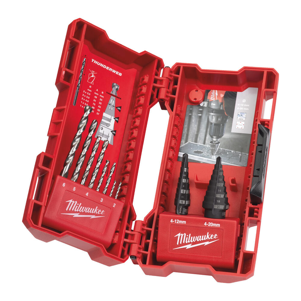 Milwaukee Stufen- und THUNDERWEB Metallbohrer-Set