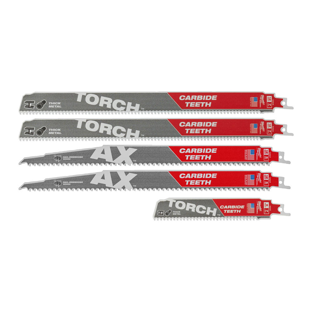 Milwaukee HM-bestückte Abbruch-Säbelsägeblätter-Set SAWZALL (5-teilig)