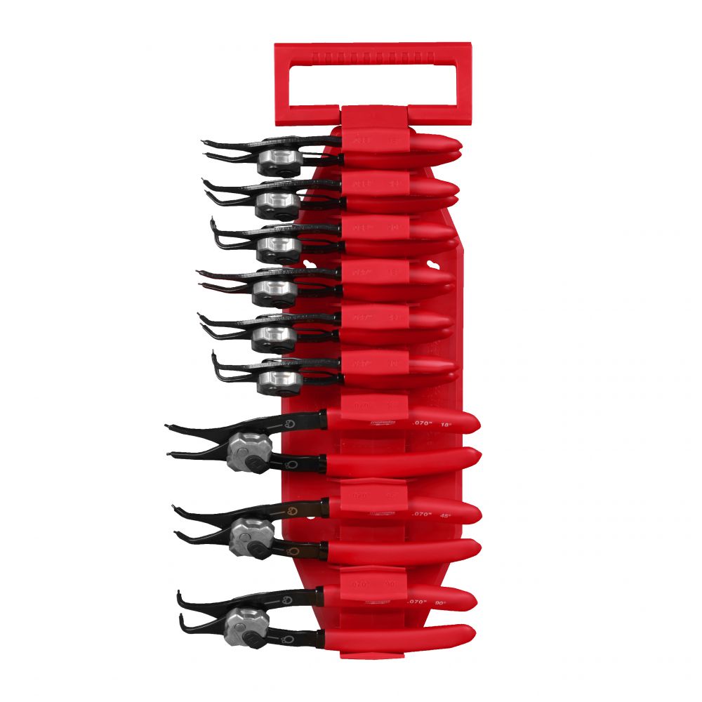 Sicherungsringzangen-Set 9-teilig, 0,9 mm / 1,2 mm / 1,8 mm, für Größe A0-A2 / J0-J2